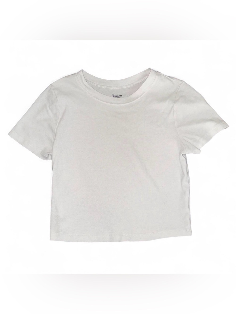 White 100% Cotton Cropped Baby Tee T-Shirt No Boundaries Y2K